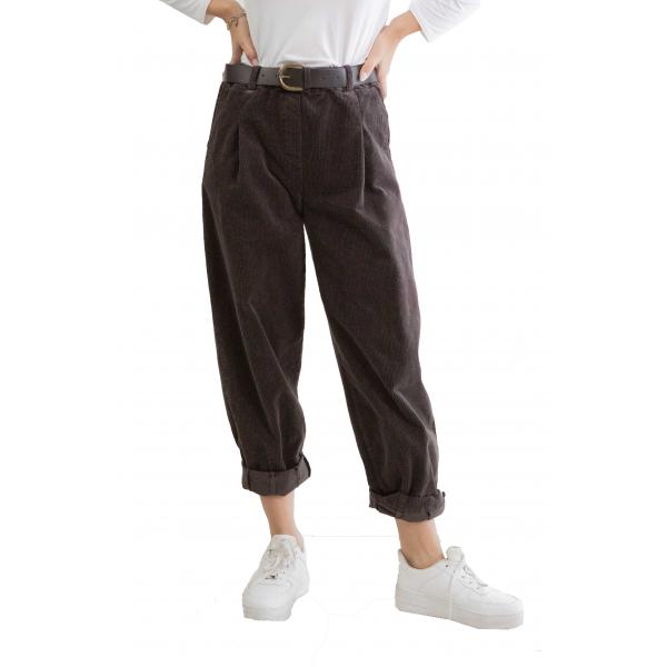 Pantalone tinta unita con cintura